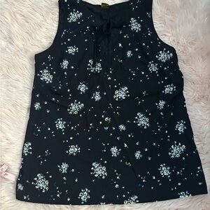 Worthington Black and Blue Floral Blouse